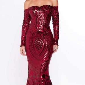 Sequin Red Ball Gown
